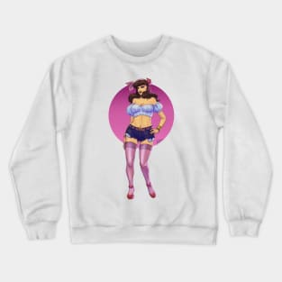 Vintage pinup with short jeans Crewneck Sweatshirt